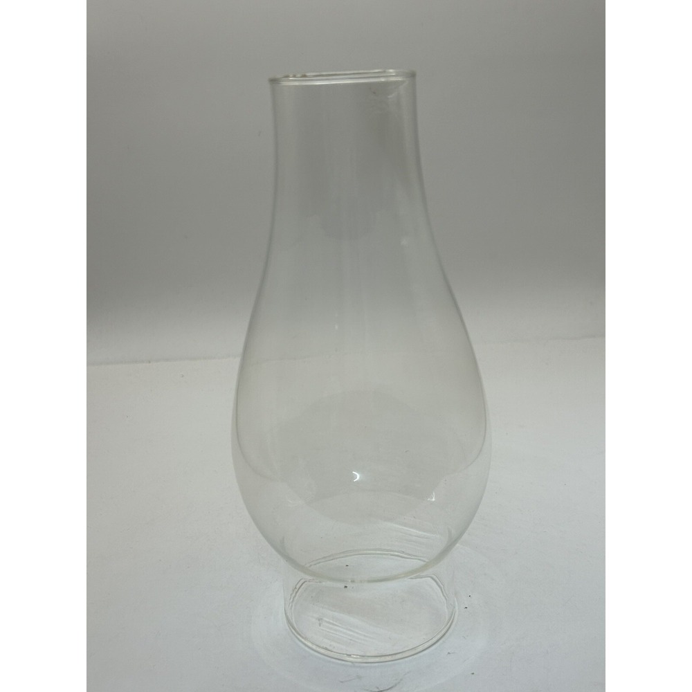 Vintage Clear Glass Lamp Chimney Hurricane Globe 2 3/8" Diameter Base x 7 1/2" H